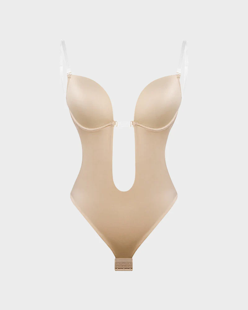 Strapless U Plunge Thong Bodysuit