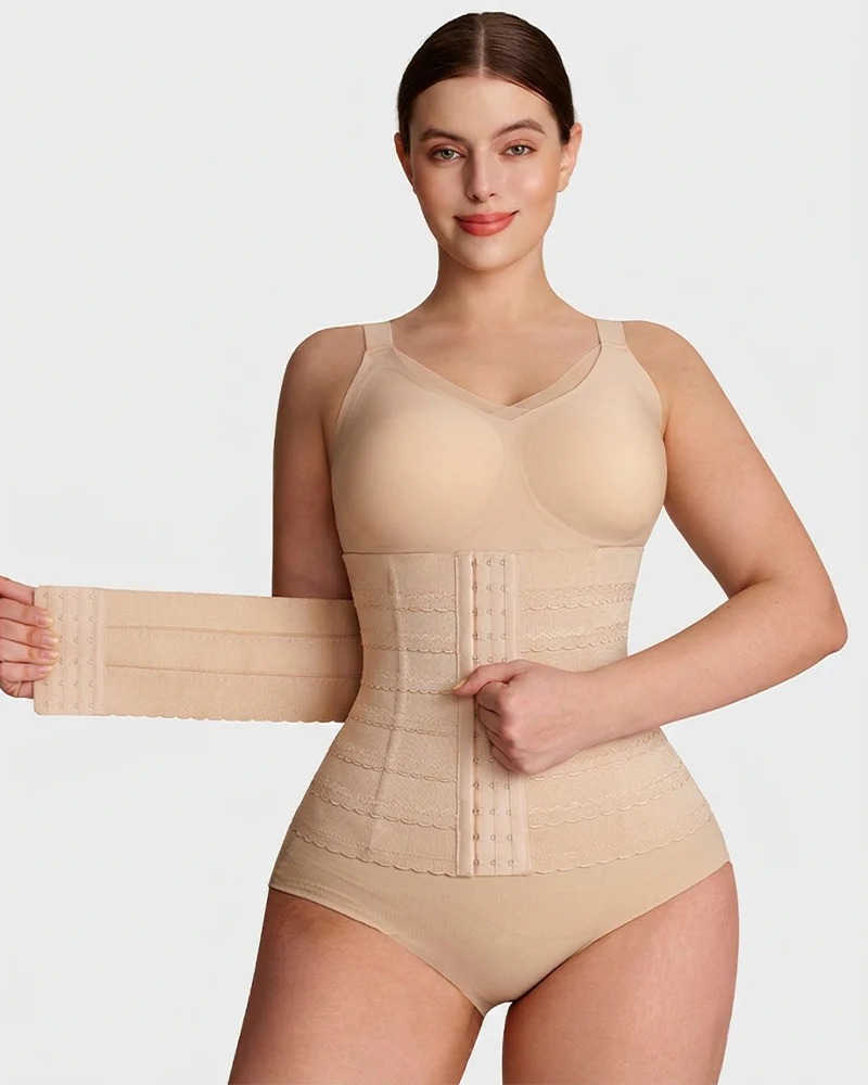 Segmented Waist Trainer Corset with Steel Bones