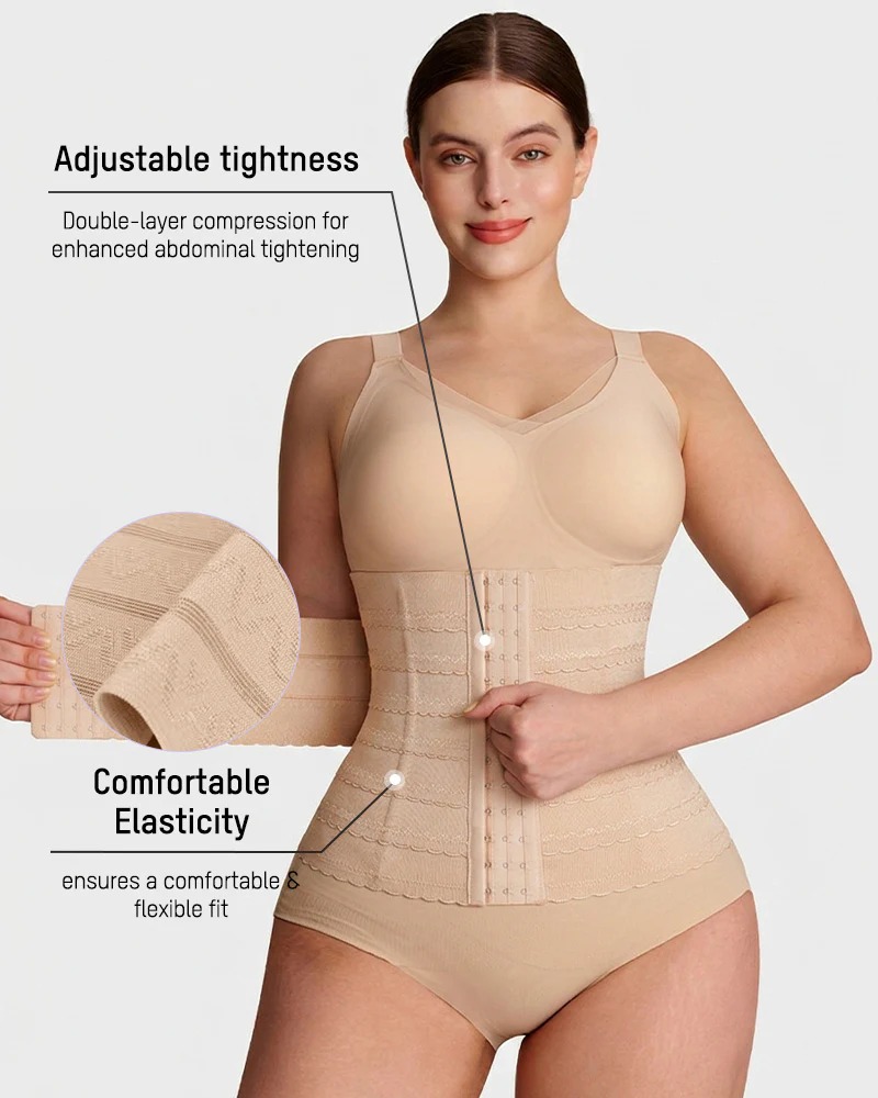 Segmented Waist Trainer Corset with Steel Bones