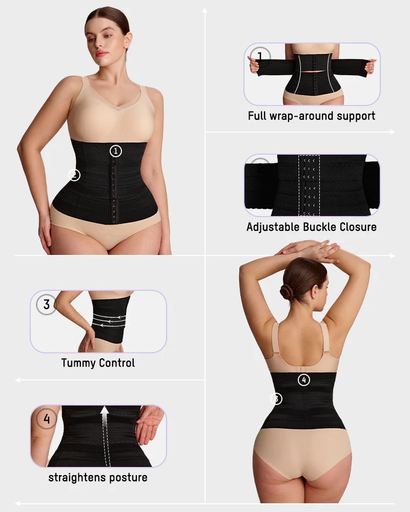Segmented Waist Trainer Corset with Steel Bones
