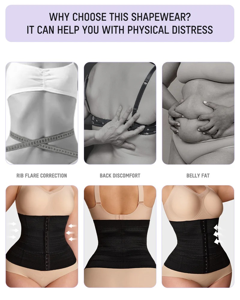 Segmented Waist Trainer Corset with Steel Bones