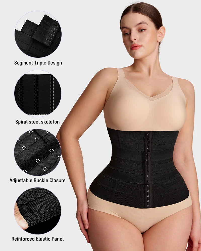 Segmented Waist Trainer Corset with Steel Bones