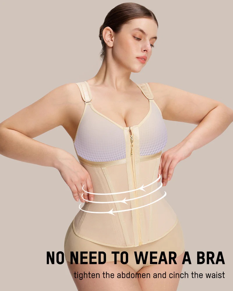 Double-Layer Tummy Control Waist Shaper Girdle With Bra