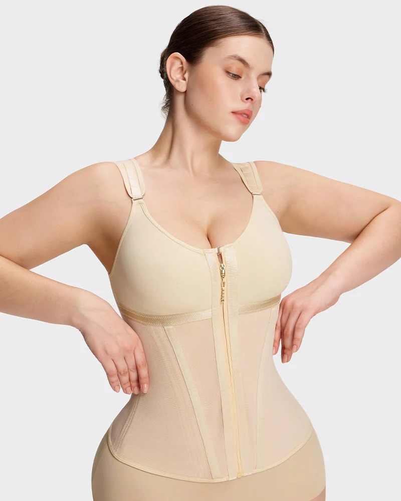 Double-Layer Tummy Control Waist Shaper Girdle With Bra