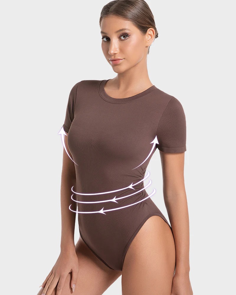 Seamless Round Neck Short Sleeve Bodysuit