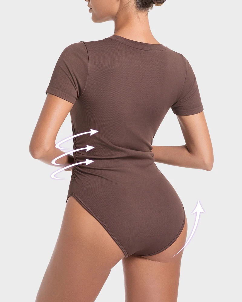 Seamless Round Neck Short Sleeve Bodysuit