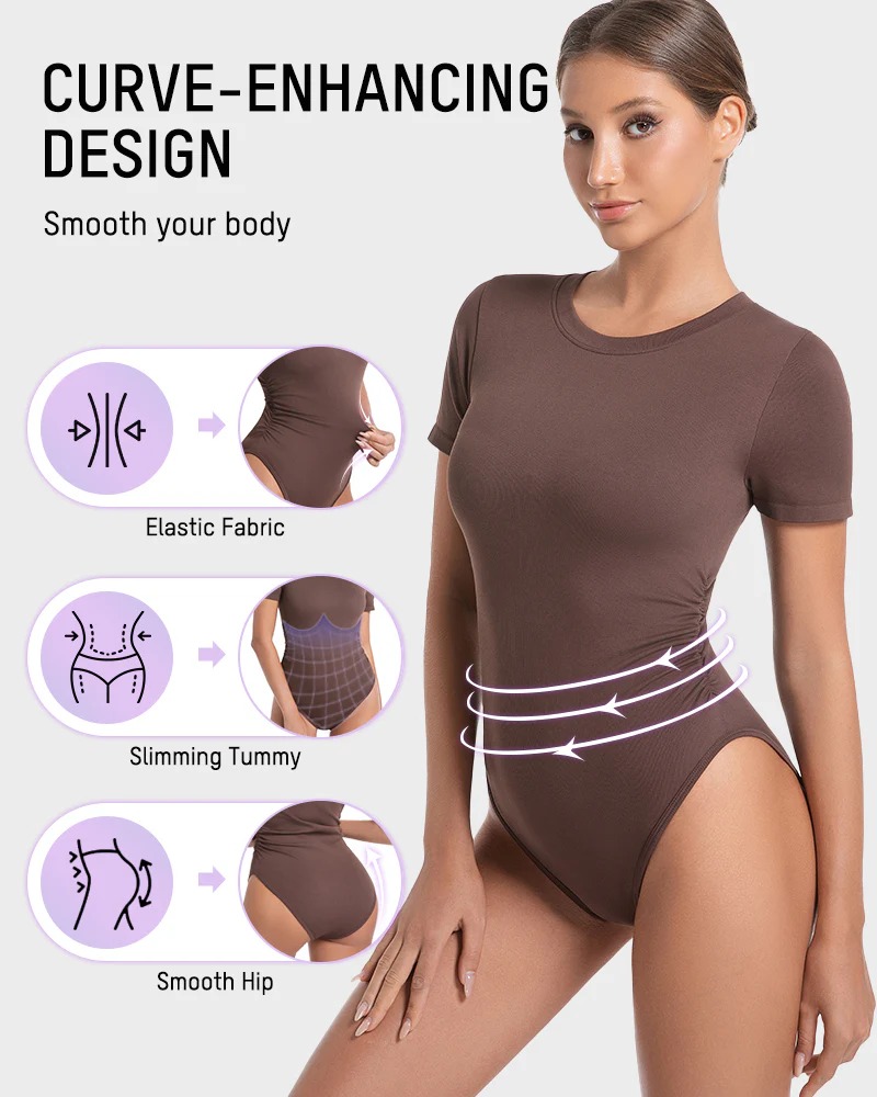 Seamless Round Neck Short Sleeve Bodysuit