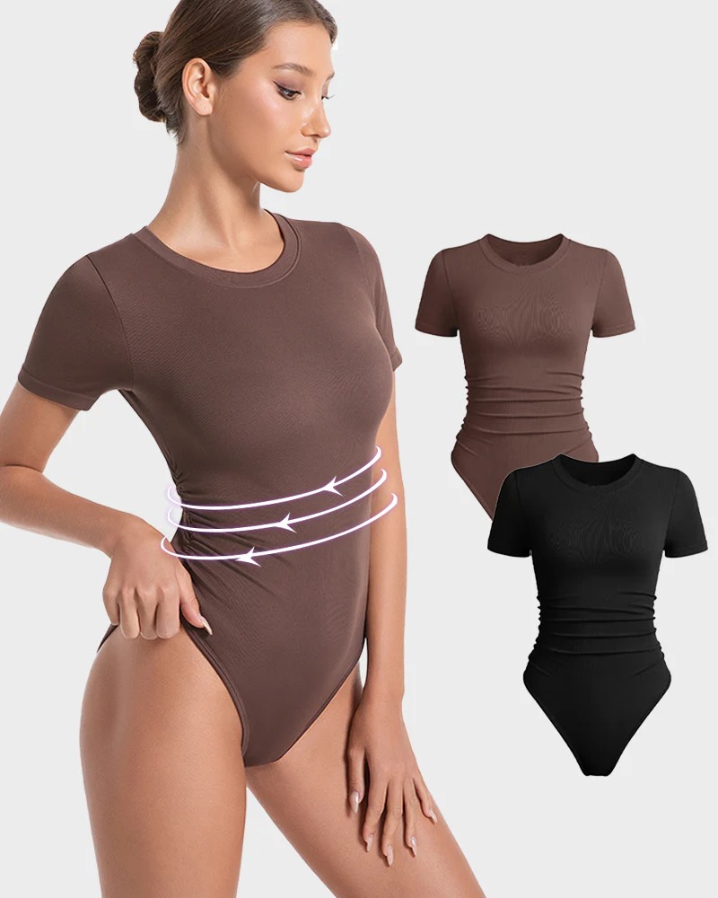 Seamless Round Neck Short Sleeve Bodysuit