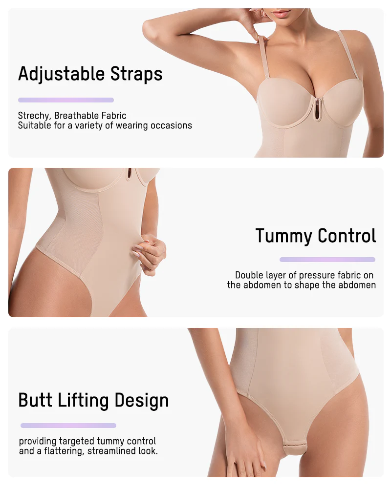 All-in-One Shaping Bodysuit with Thong – Tummy Control & Body Shaper