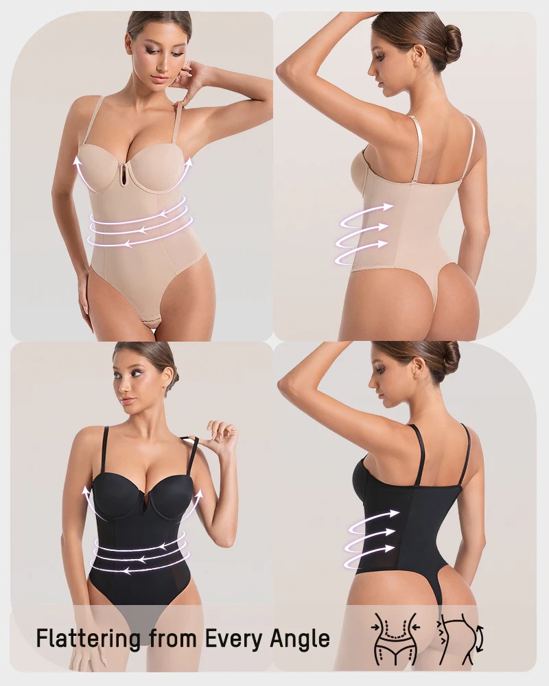 All-in-One Shaping Bodysuit with Thong – Tummy Control & Body Shaper