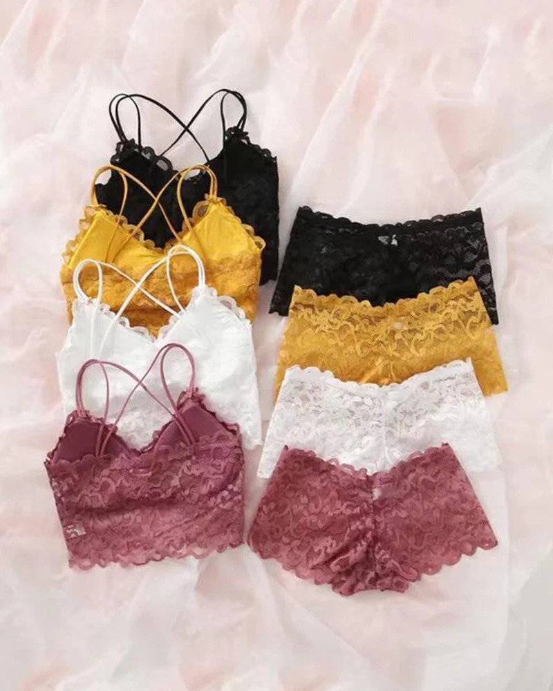 Romantic Lace Bralette & Panty Bundle