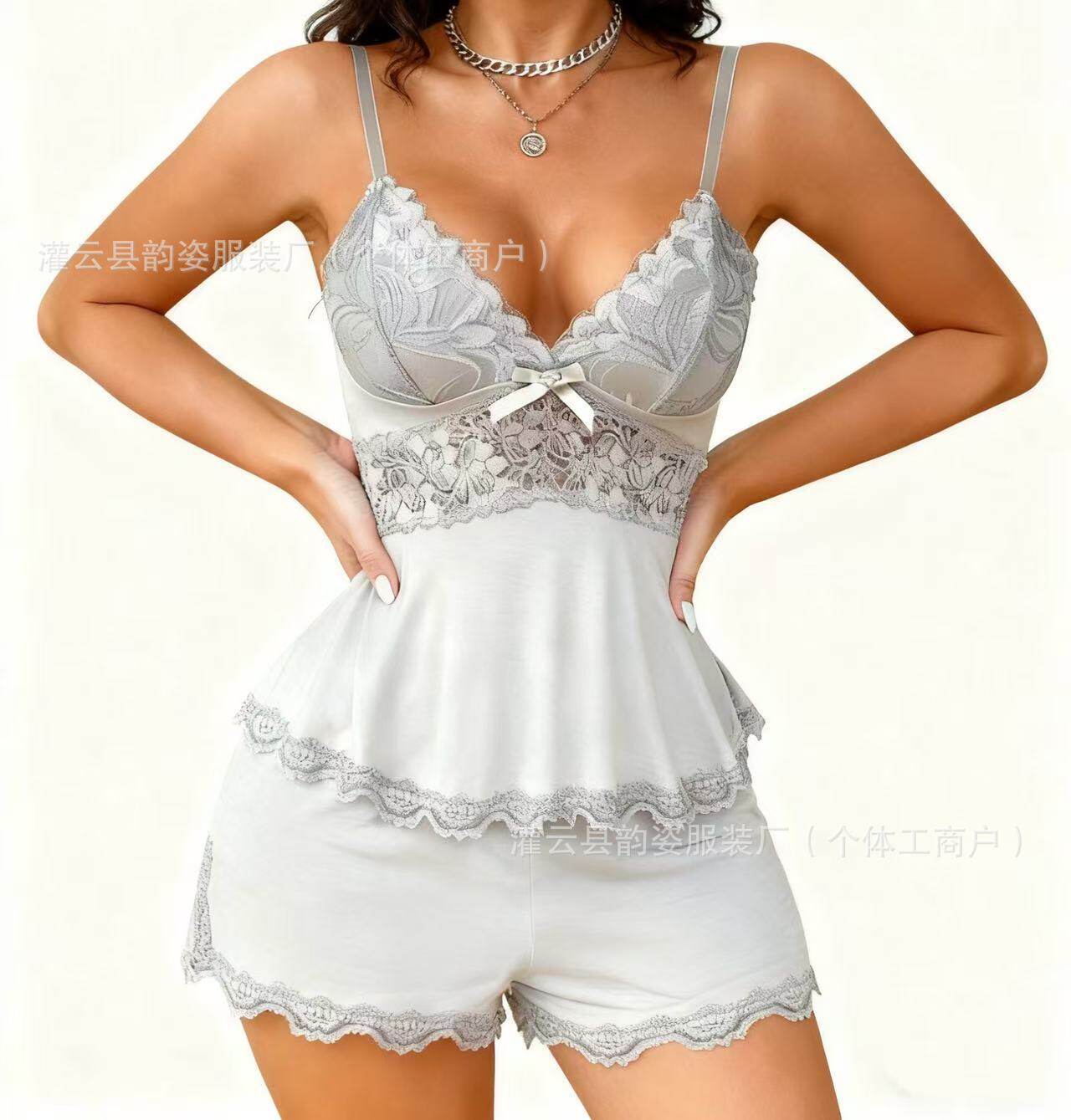 Silky Lace Flowy Cami & Shorts Set