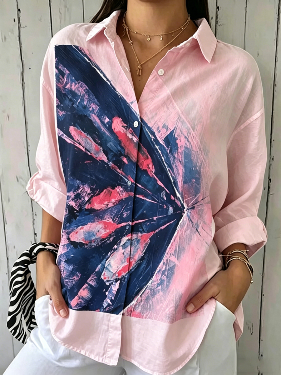 Women'S Cold Wax Print Art Print Shirt