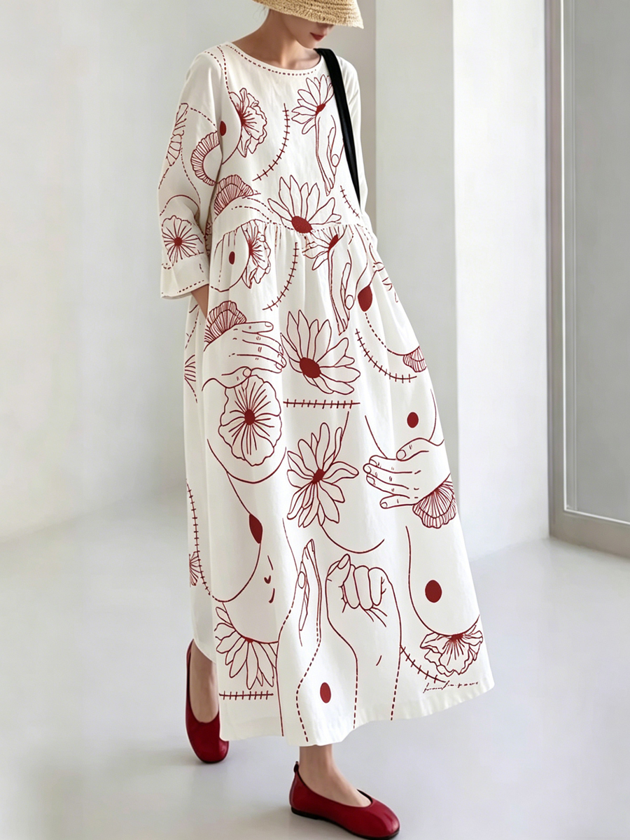 Women'S Floral Print Art Dress