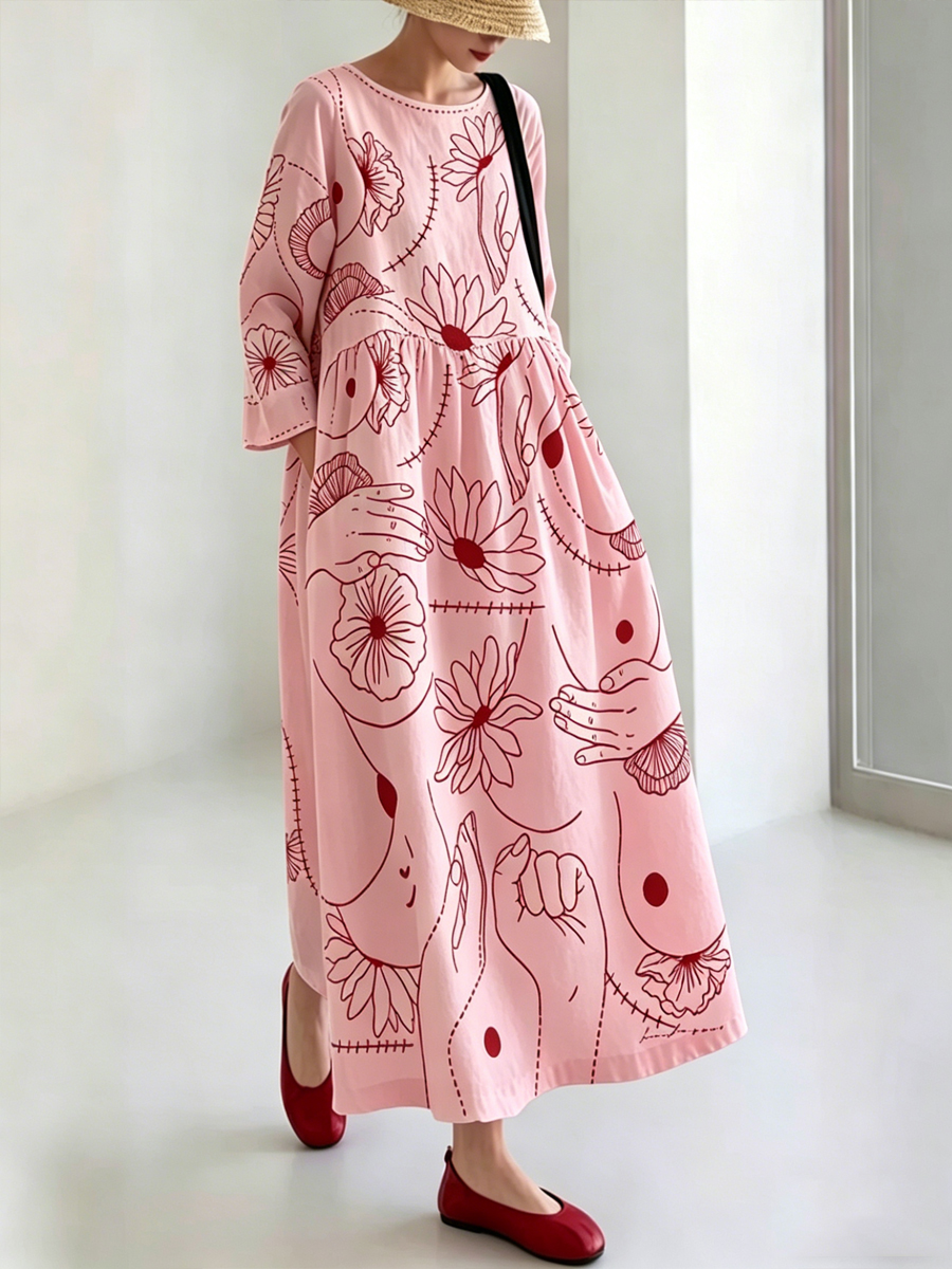 Women'S Floral Print Art Dress