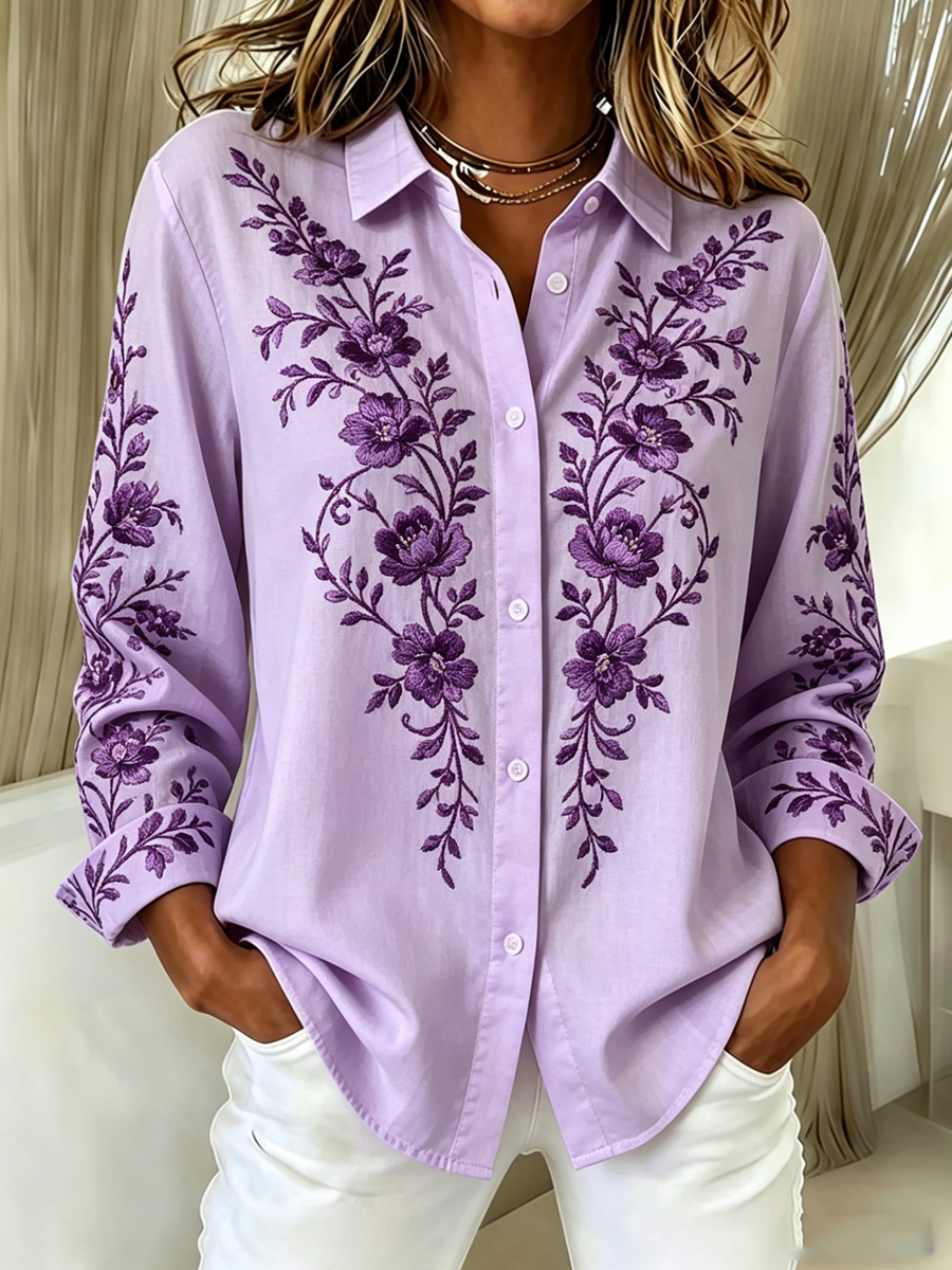 Women'S Alzheimer'S Disease Awareness Floral Print Shirt