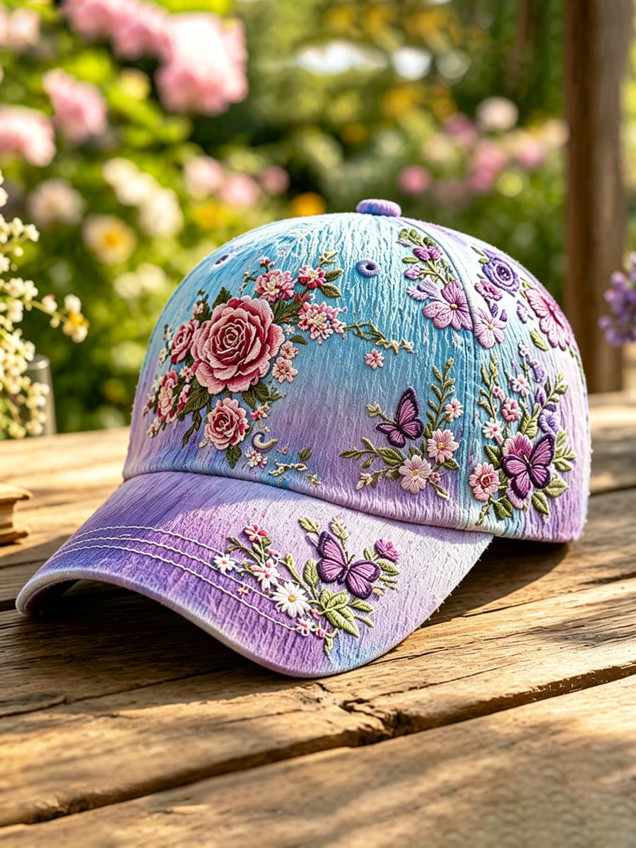 Blue-Purple Boho Garden Baseball Cap