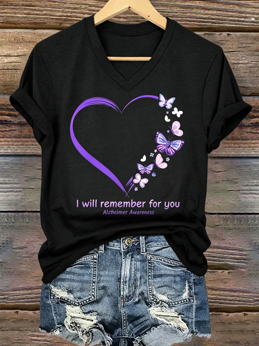 Women'S Purple Heart Pattern T-Shirt