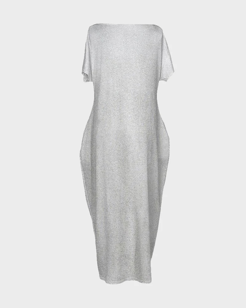 Off-Shoulder Batwing Sleeve Maxi Lounge Dress
