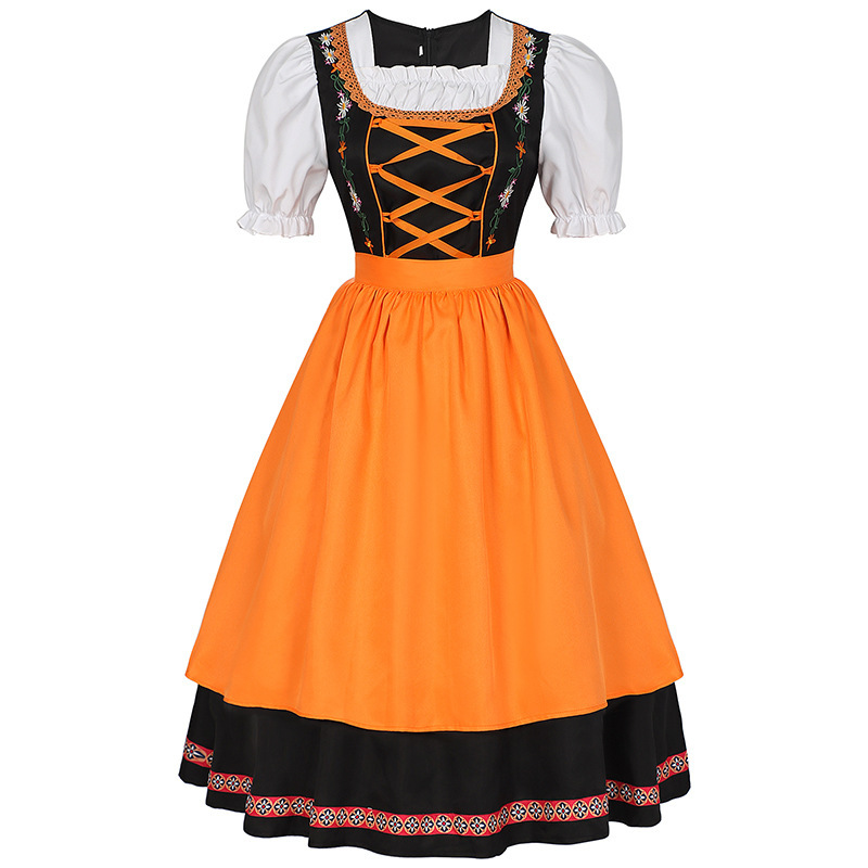Rosalie Vibrant Orange Bavarian Dirndl