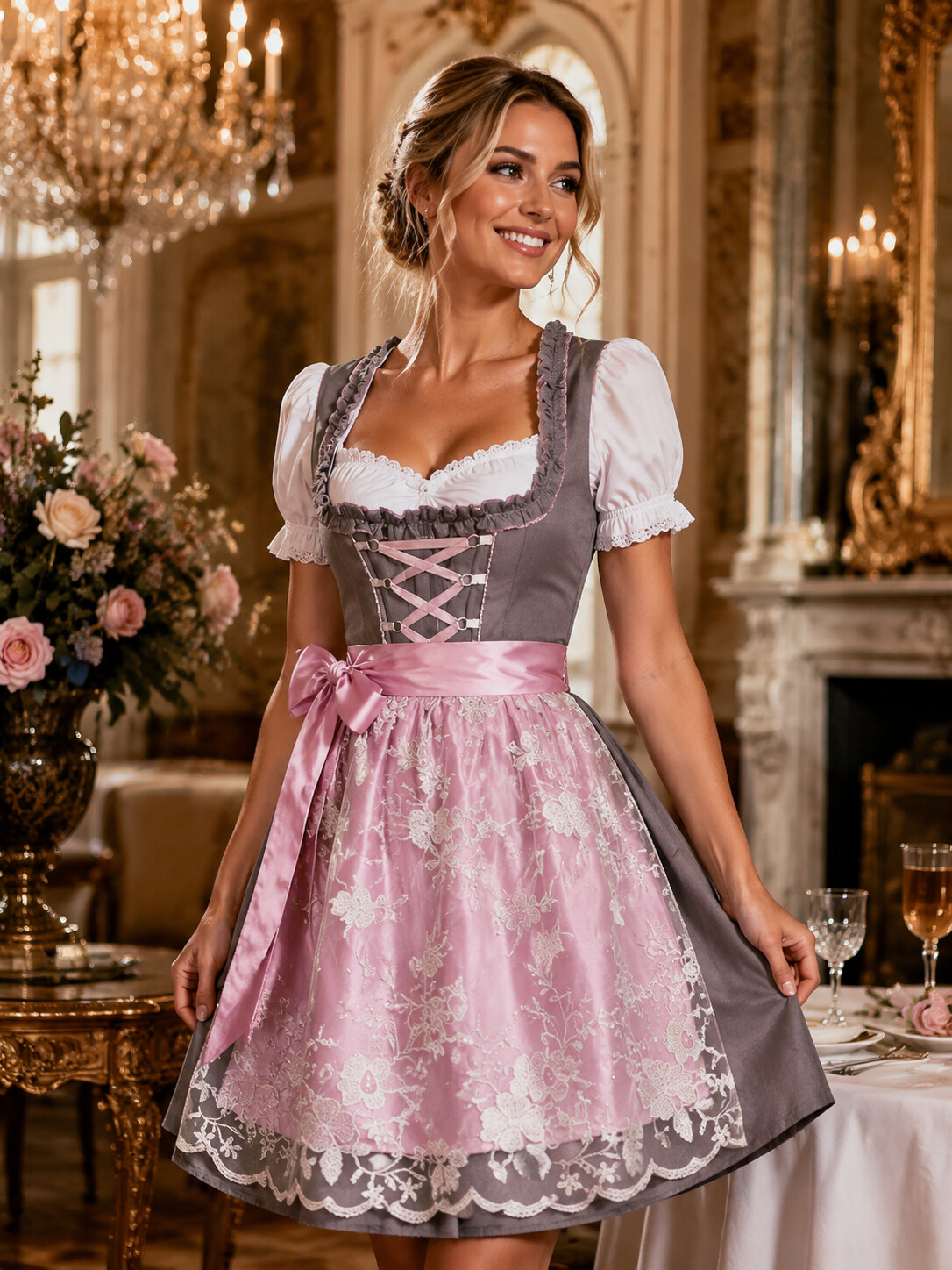 Rosalie Smoky Rose Bavarian Dirndl