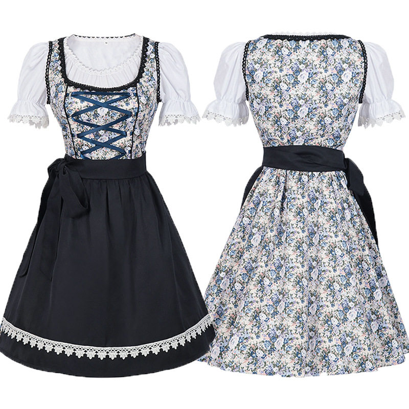 Rosalie Elegant Bavarian Princess Dirndl with Floral Bodice