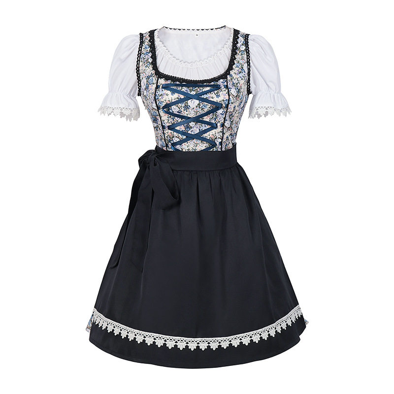 Rosalie Elegant Bavarian Princess Dirndl with Floral Bodice