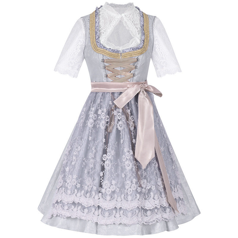 Rosalie Lavender Bavarian Dirndl – Floral Lace Princess Oktoberfest Dress