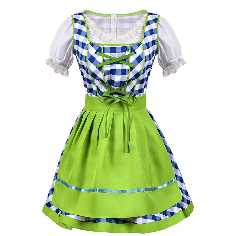 Rosalie Elegant Bavarian Princess Dirndl with Green Apron