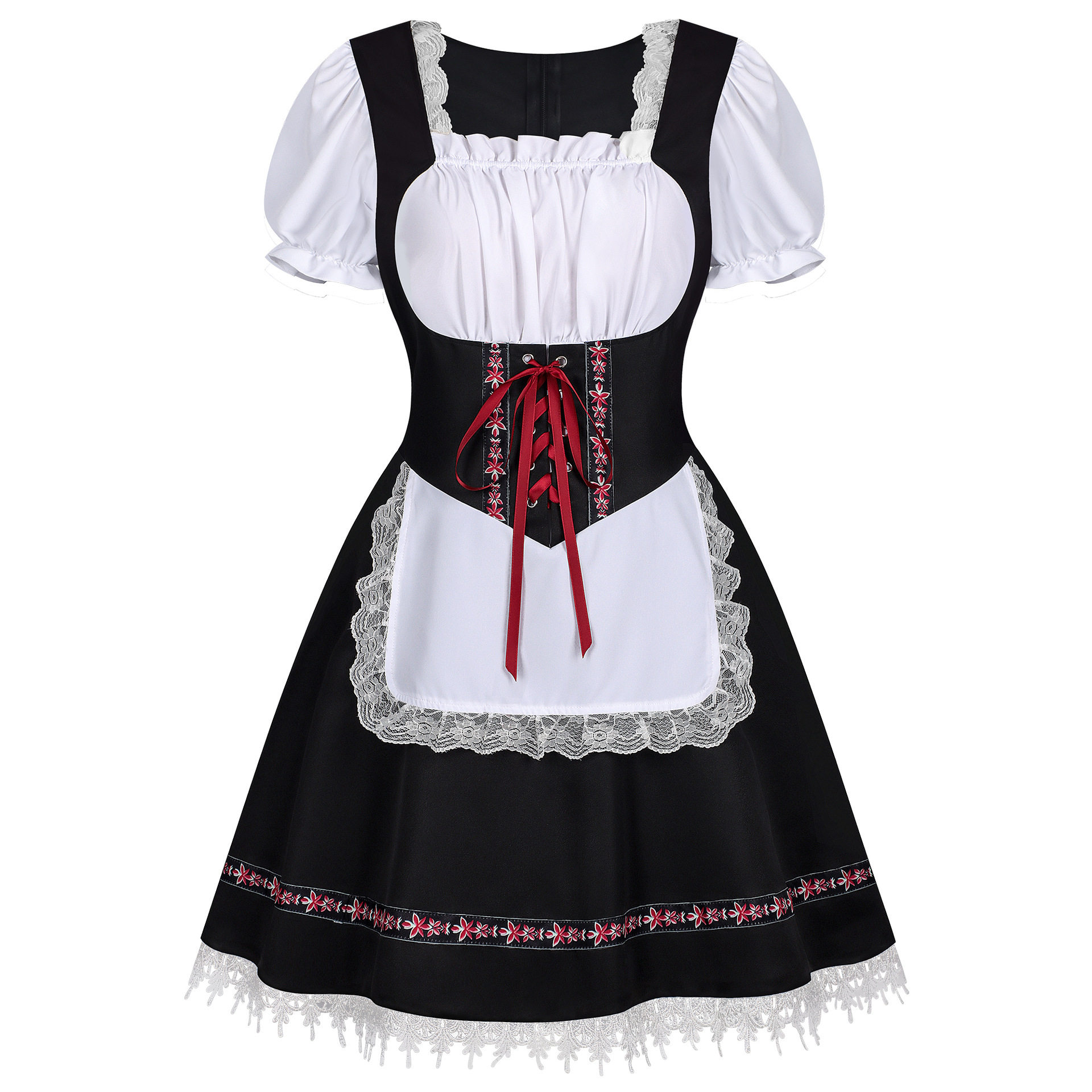 Rosalie Classic Black Bavarian Dirndl – Embroidered Lace Oktoberfest Dress