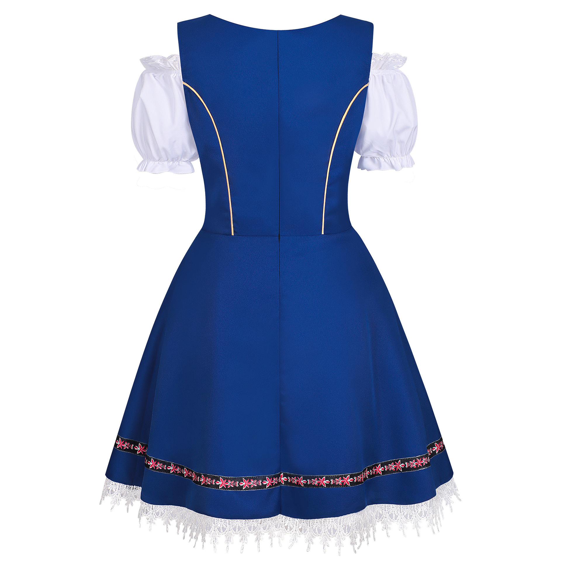 Rosalie Royal Blue Bavarian Dirndl – Traditional Lace Trim Oktoberfest Dress