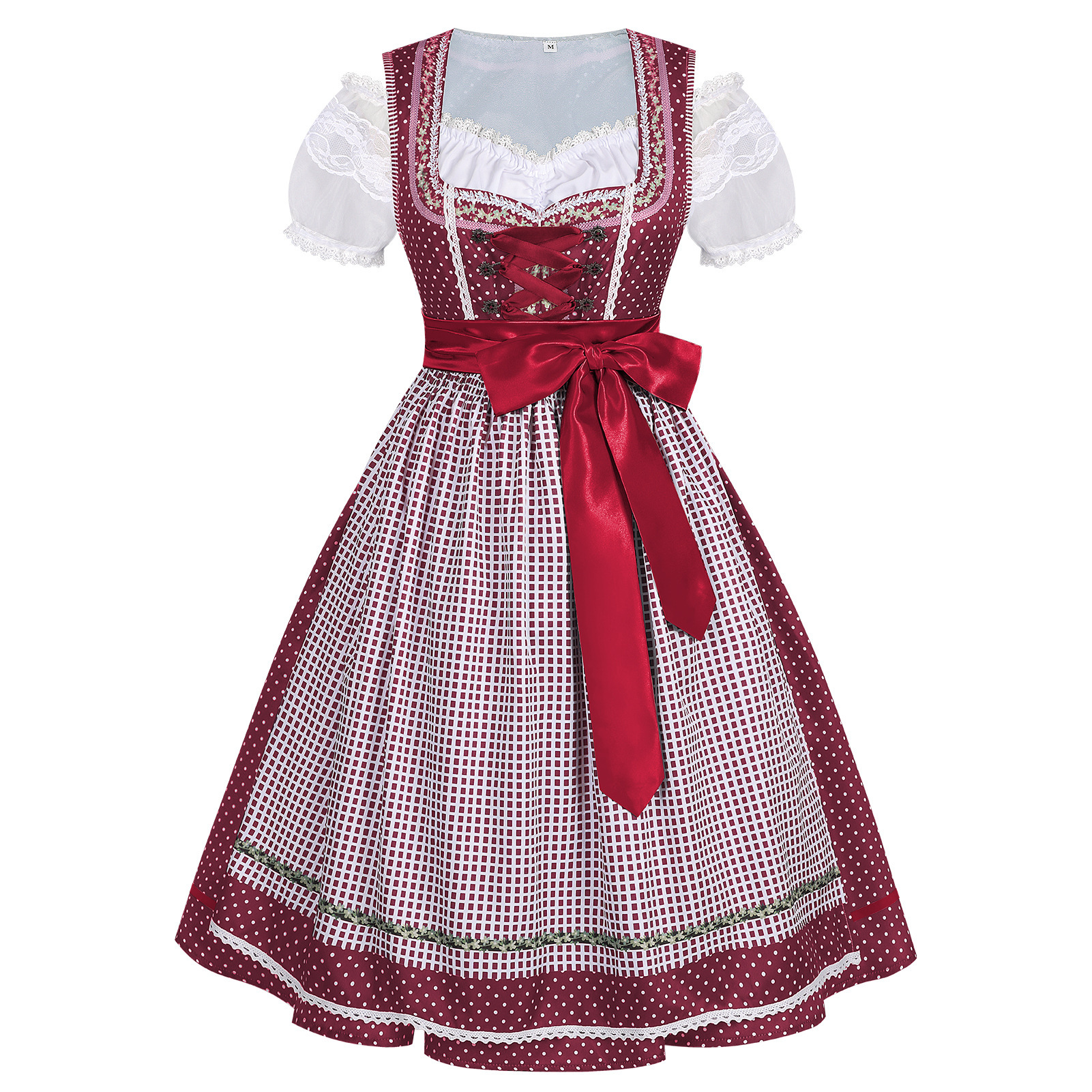 Bavarian Elegance Premium Dirndl Dress | Authentic German Oktoberfest Costume Cotton Mini Dress for Women