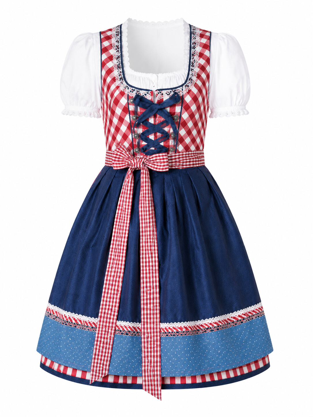 Traditional Bavarian Dirndl Dress | Oktoberfest Costume with Apron