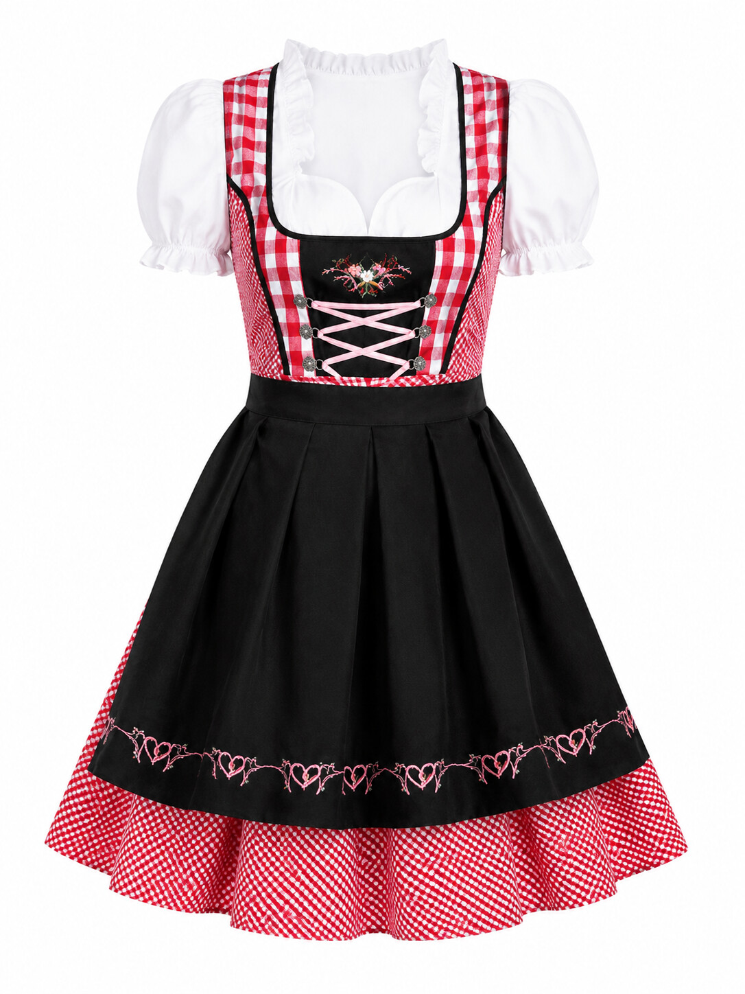 Women's Plus Size Oktoberfest Dirndl Dress - Classic Plaid German Beer Girl Outfits (S-5XL)