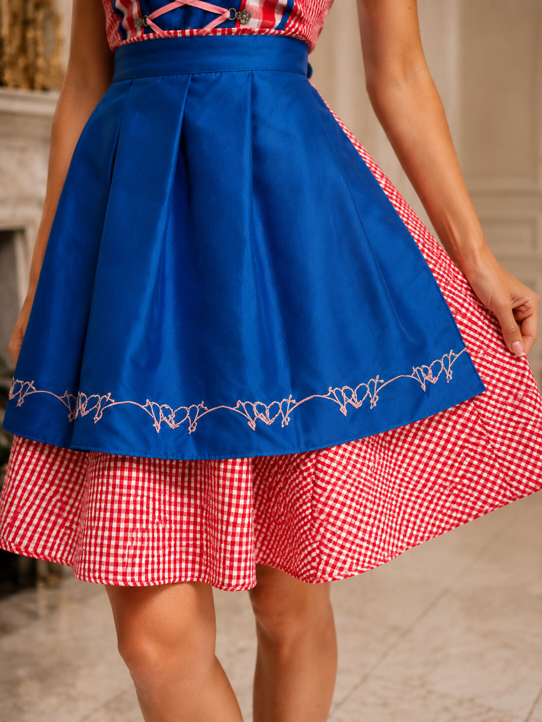 Oktoberfest Dirndl Dress for Women, Classic Plaid German Beer Girl Outfits, Bavarian Festival Party Dress (Size S-5XL)