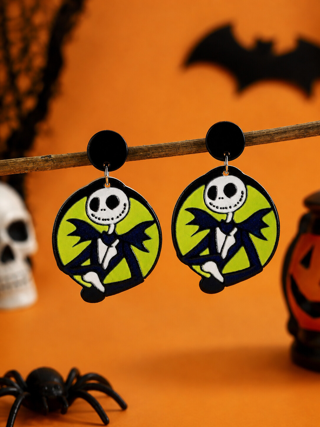Halloween Funny Ghost Spider Cartoon Earrings