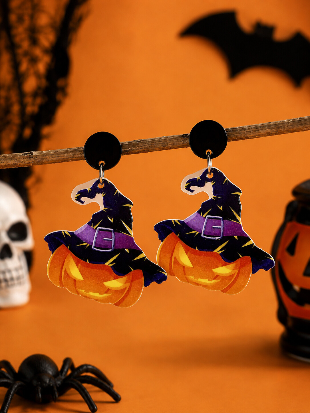 Halloween Funny Ghost Spider Cartoon Earrings
