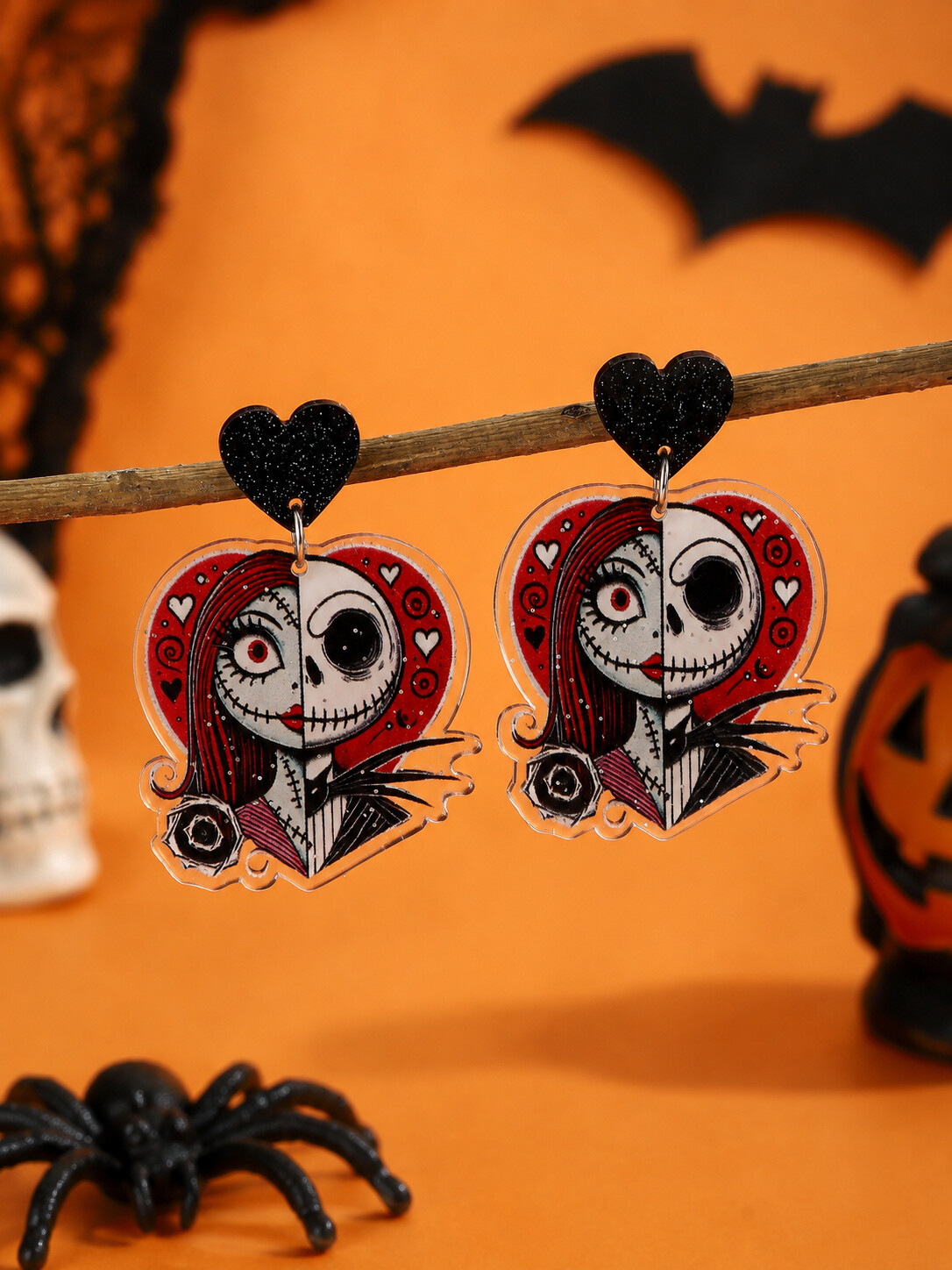 Halloween Funny Ghost Spider Cartoon Earrings