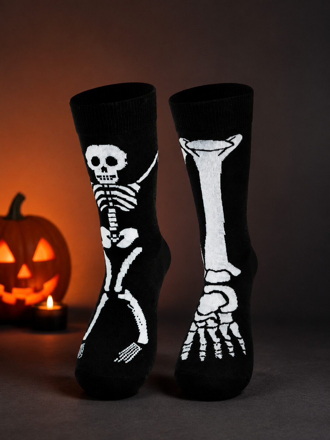 Gothic Skeleton Bone Socks - Fun & Creepy Novelty Socks