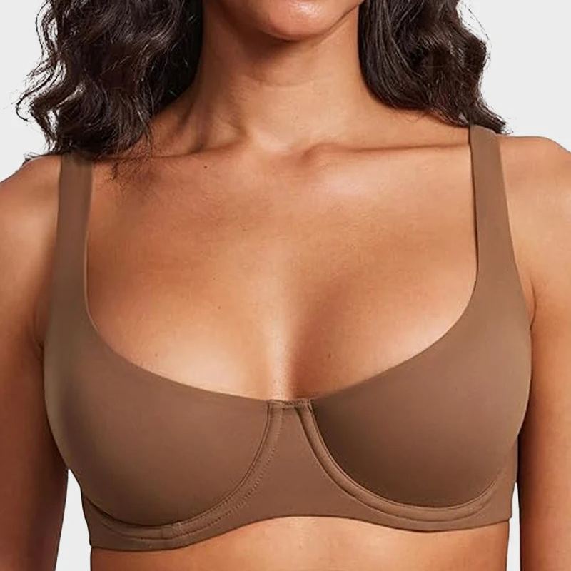 Underwire Support Seamless Unlined Balconette Bra