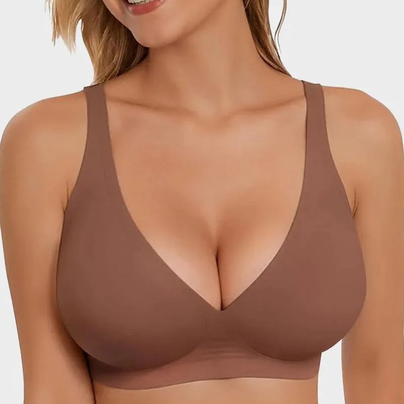 Seamless Deep V Push-Up Wireless Bra