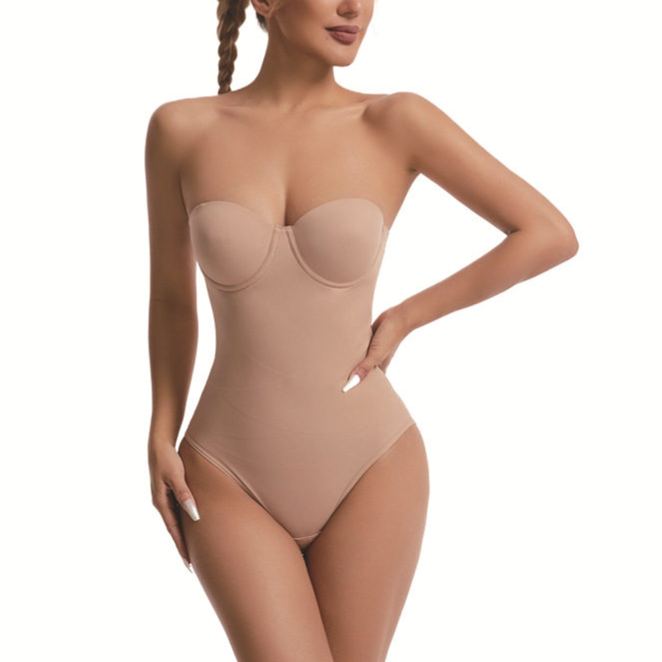 Large Size Body Shaping Jumpsuit, Strapless Dress, Special Corset With Steel Ring Bra, Seamless Abdominal Control Waistband