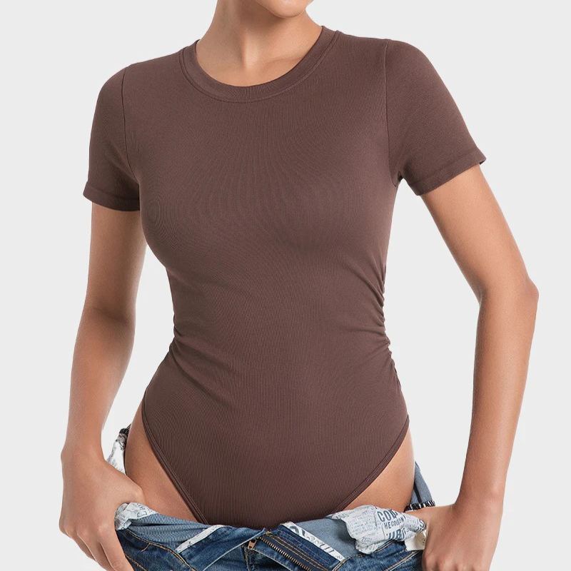 Seamless Round Neck Short Sleeve Bodysuit