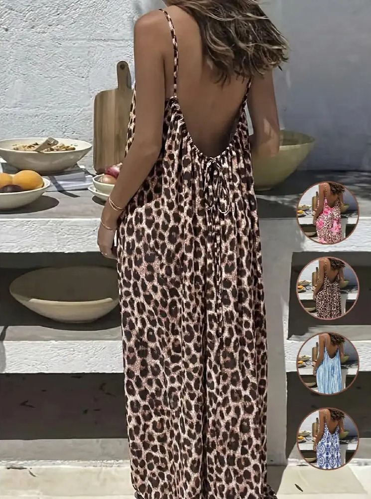 Women's Large Backless Loose Suspender Dress
