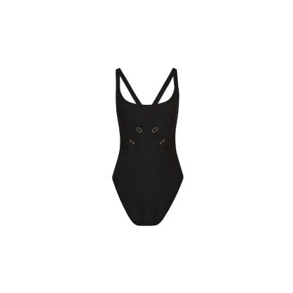 Cross Back Cheeky One Piece - Twilight Black