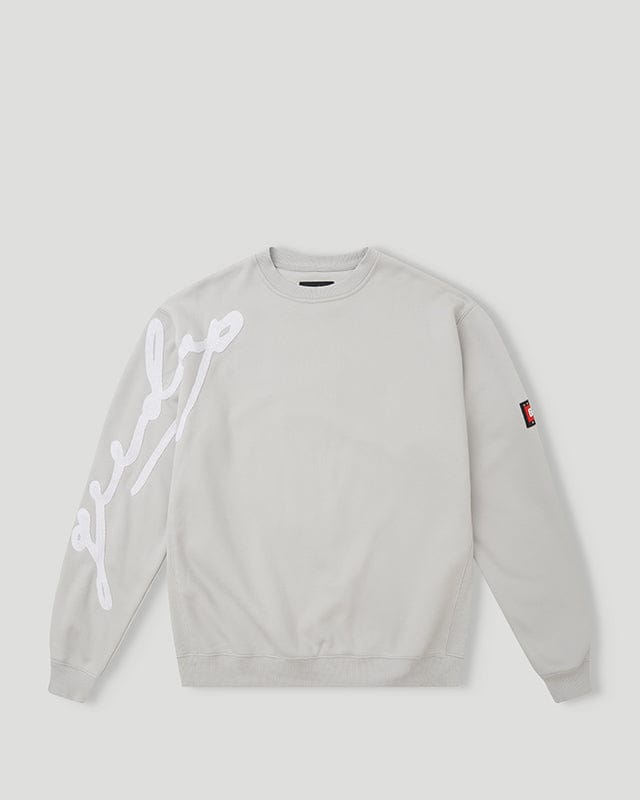 Geedup Grey Script Logo Crewneck