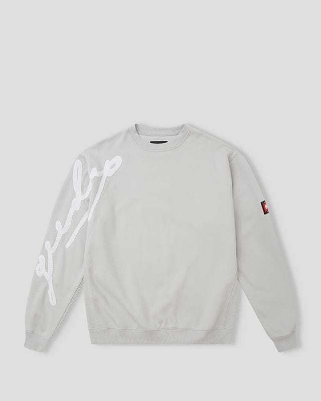 Geedup Grey Script Logo Crewneck