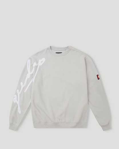 Geedup Grey Script Logo Crewneck