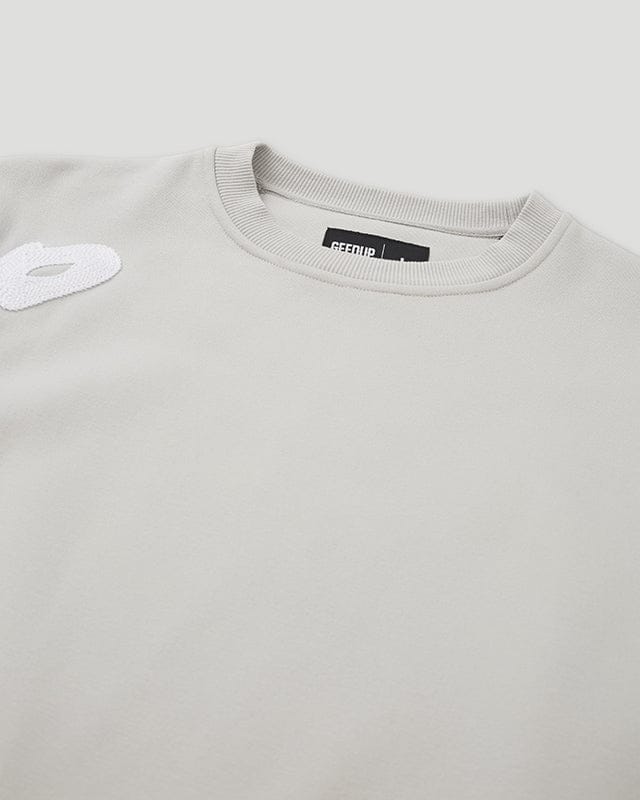Geedup Grey Script Logo Crewneck