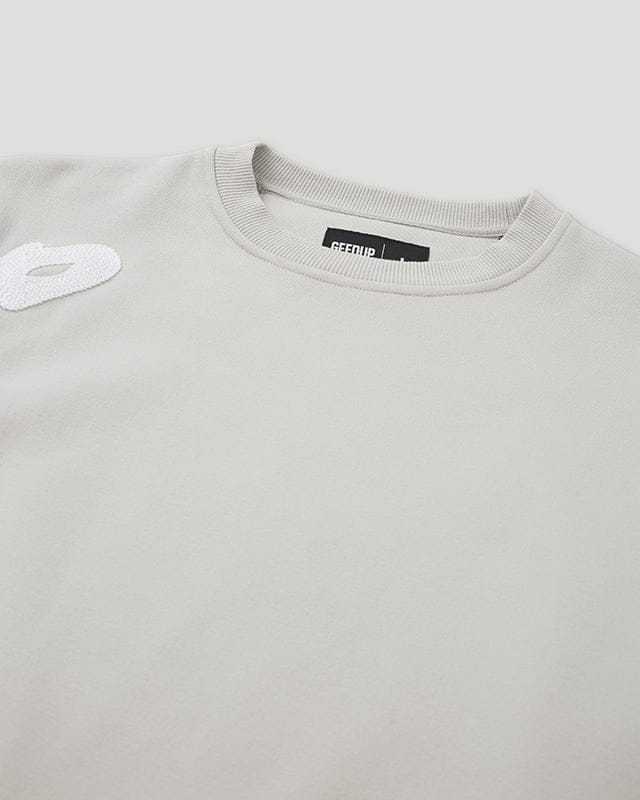 Geedup Grey Script Logo Crewneck